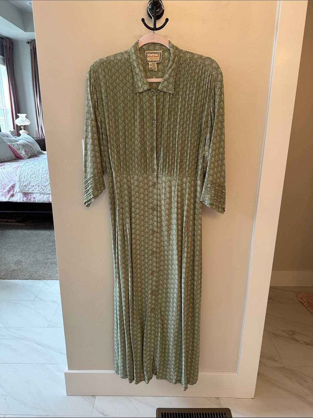 Vintage 1990s April Cornell Pin Tuck Dress